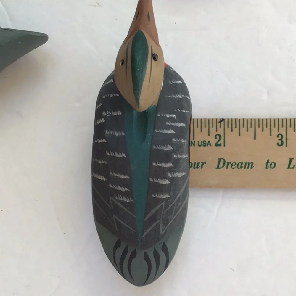 Hand Painted Rustic Primitive Wood Duck Napkin Rings‎ 4 pieces